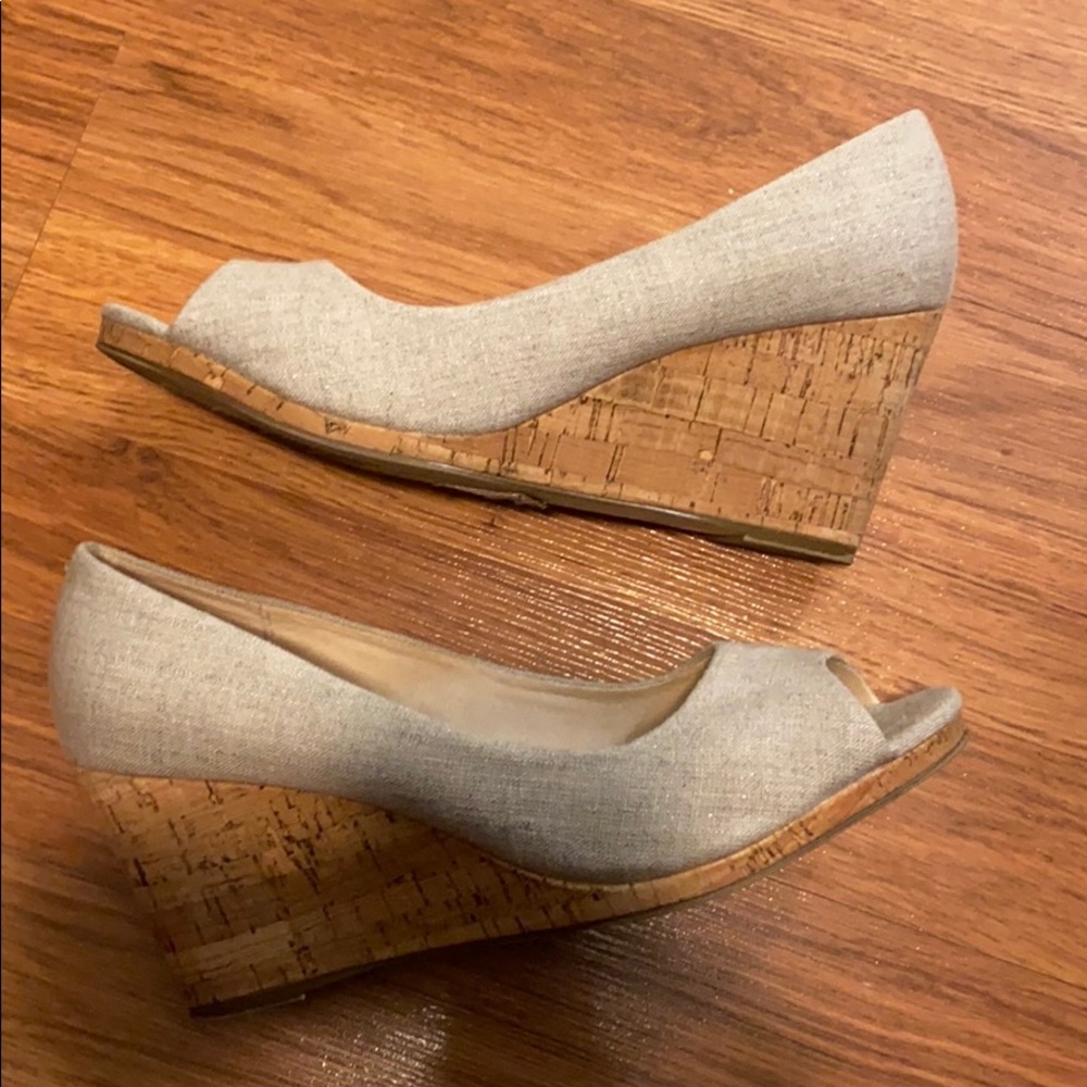 Kelly and Katie peep toe wedges